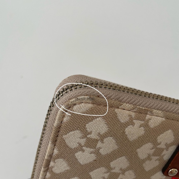 Kate Spade New York Neda Signature Stucco Canvas Zip Around Beige Wallet - Picture 9 of 15